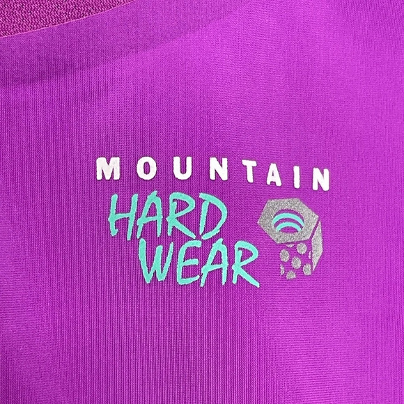 Mountain Hardware Women’s 1/4 Zip Short Sleeve Athletic Top Magenta Teal Medium - Picture 3 of 6